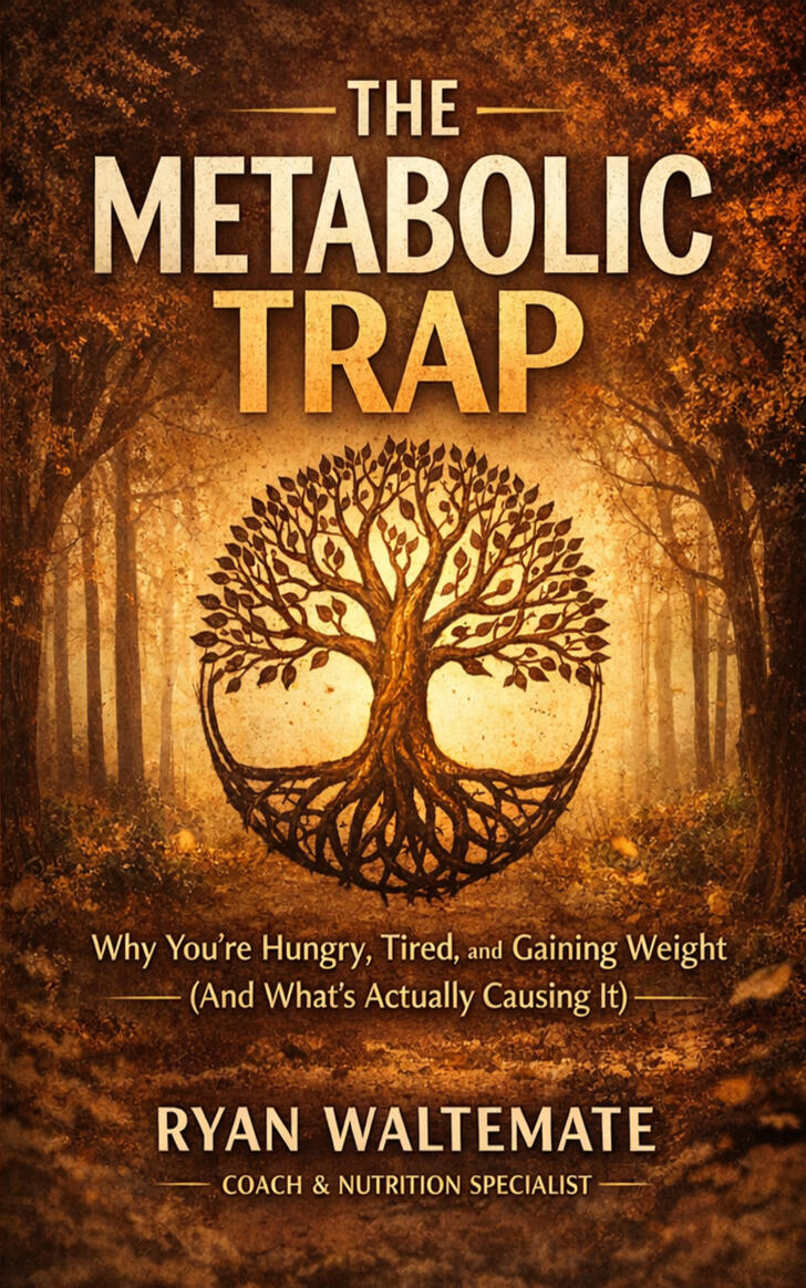 The Metabolic Trap by Ryan Waltemate Cover of The Metabolic Trap by Ryan Waltemate, a book about hunger, insulin resistance, and metabolic health.